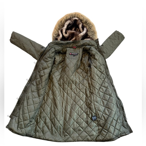 Urban Republic size small faux fur hooded military hunter green jacket - Picture 4 of 6